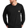 Carhartt Mens Workwear Long Sleeve Crewneck T-Shirt w/ Pocket - Black