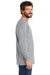 Carhartt CTK126 Mens Workwear Long Sleeve Crewneck T-Shirt w/ Pocket Heather Grey Model Side