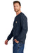 Carhartt CTK126 Mens Workwear Long Sleeve Crewneck T-Shirt w/ Pocket Navy Blue Model Side