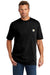 Carhartt CTK87/CTTK87 Mens Workwear Short Sleeve Crewneck T-Shirt w/ Pocket Black Model Front
