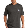 Carhartt Mens Workwear Short Sleeve Crewneck T-Shirt w/ Pocket - Heather Carbon Grey
