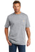 Carhartt CTK87/CTTK87 Mens Workwear Short Sleeve Crewneck T-Shirt w/ Pocket Heather Grey Model Front