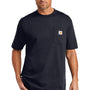 Carhartt Mens Workwear Short Sleeve Crewneck T-Shirt w/ Pocket - Navy Blue