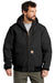 Carhartt CTSJ140/CTTSJ140/CT106677/CTT106677 Mens Wind & Water Resistant Duck Cloth Full Zip Hooded Work Jacket Black Model Front