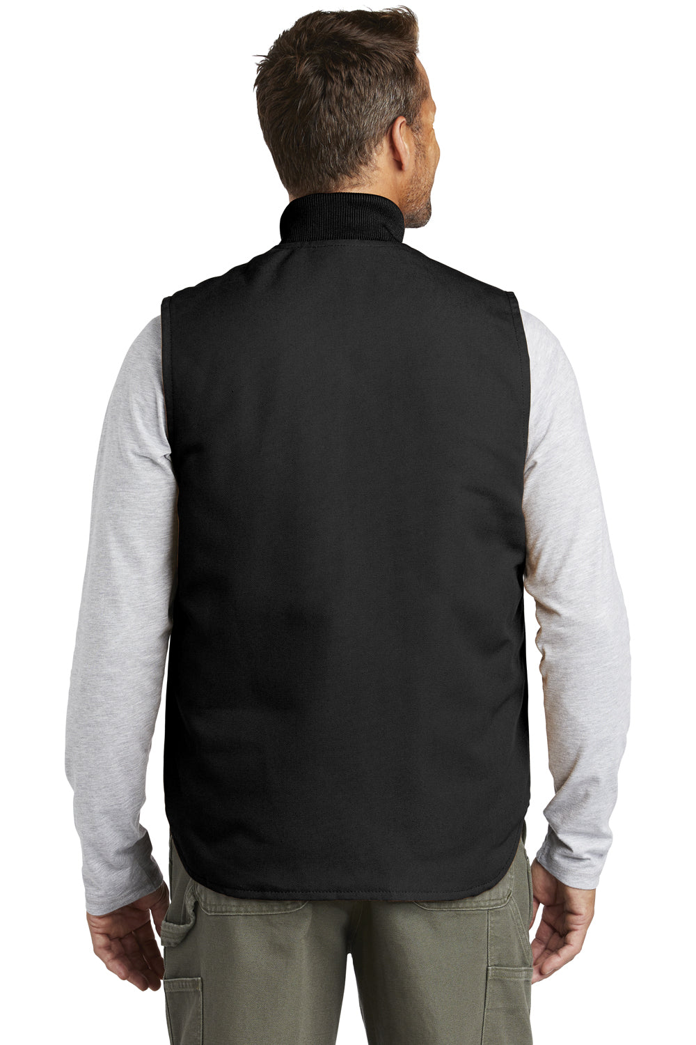 Carhartt CTV01 Mens Wind & Water Resistant Duck Cloth Full Zip Vest Black Model Back