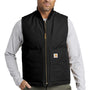 Carhartt Mens Wind & Water Resistant Duck Cloth Full Zip Vest - Black