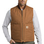 Carhartt Mens Wind & Water Resistant Duck Cloth Full Zip Vest - Carhartt Brown
