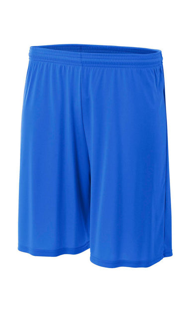 A4 N5283 Mens Moisture Wicking Performance Shorts Royal Blue Flat Front