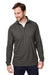 Devon & Jones DG400 Mens New Classics Performance Moisture Wicking 1/4 Zip Sweatshirt w/ Pocket Graphite Grey Model Front