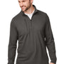 Devon & Jones Mens New Classics Performance Moisture Wicking 1/4 Zip Sweatshirt w/ Pocket - Graphite Grey - Closeout