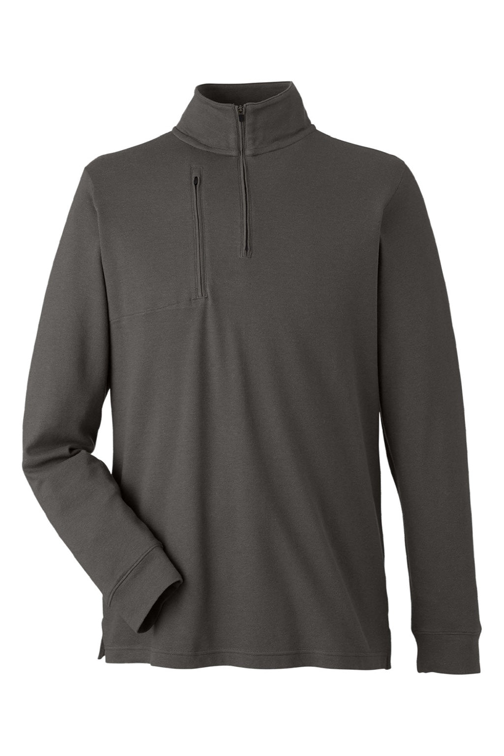 Devon & Jones DG400 Mens New Classics Performance Moisture Wicking 1/4 Zip Sweatshirt w/ Pocket Graphite Grey Flat Front