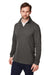 Devon & Jones DG400 Mens New Classics Performance Moisture Wicking 1/4 Zip Sweatshirt w/ Pocket Graphite Grey Model 3q