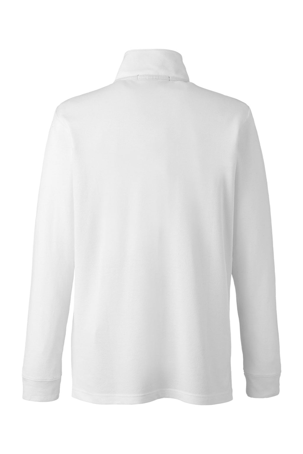 Devon & Jones DG400 Mens New Classics Performance Moisture Wicking 1/4 Zip Sweatshirt w/ Pocket White Flat Back