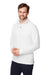 Devon & Jones DG400 Mens New Classics Performance Moisture Wicking 1/4 Zip Sweatshirt w/ Pocket White Model 3q
