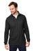 Devon & Jones DG400 Mens New Classics Performance Moisture Wicking 1/4 Zip Sweatshirt w/ Pocket Black Model Front