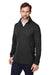 Devon & Jones DG400 Mens New Classics Performance Moisture Wicking 1/4 Zip Sweatshirt w/ Pocket Black Model 3q