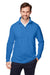 Devon & Jones DG400 Mens New Classics Performance Moisture Wicking 1/4 Zip Sweatshirt w/ Pocket French Blue Model Front