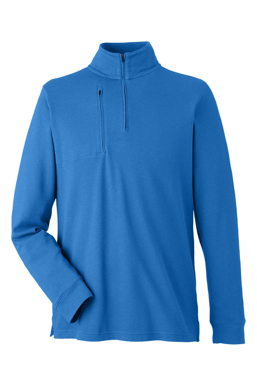 Devon & Jones DG400 Mens New Classics Performance Moisture Wicking 1/4 Zip Sweatshirt w/ Pocket French Blue Flat Front