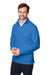 Devon & Jones DG400 Mens New Classics Performance Moisture Wicking 1/4 Zip Sweatshirt w/ Pocket French Blue Model 3q