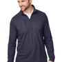 Devon & Jones Mens New Classics Performance Moisture Wicking 1/4 Zip Sweatshirt w/ Pocket - Navy Blue