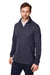 Devon & Jones DG400 Mens New Classics Performance Moisture Wicking 1/4 Zip Sweatshirt w/ Pocket Navy Blue Model 3q