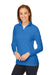 Devon & Jones DG400W Womens New Classics Performance Moisture Wicking 1/4 Zip Sweatshirt French Blue Model 3q