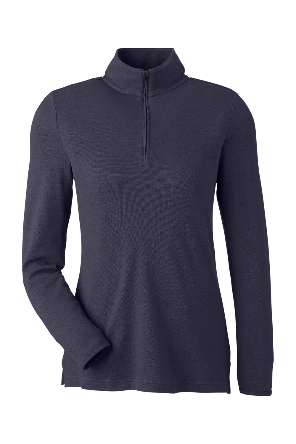 Devon & Jones DG400W Womens New Classics Performance Moisture Wicking 1/4 Zip Sweatshirt Navy Blue Flat Front