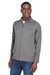 Devon & Jones DG420 Mens Compass Stretch Tech Moisture Wicking Full Zip Sweatshirt w/ Pockets Heather Dark Grey Model Front