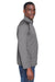 Devon & Jones DG420 Mens Compass Stretch Tech Moisture Wicking Full Zip Sweatshirt w/ Pockets Heather Dark Grey Model Side