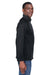 Devon & Jones DG420 Mens Compass Stretch Tech Moisture Wicking Full Zip Sweatshirt w/ Pockets Black Model Side