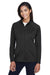 Devon & Jones DG420W Womens Compass Stretch Tech Moisture Wicking Full Zip Sweatshirt w/ Pockets Black Model Front