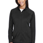 Devon & Jones Womens Compass Stretch Tech Moisture Wicking Full Zip Sweatshirt w/ Pockets - Black