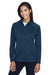 Devon & Jones DG420W Womens Compass Stretch Tech Moisture Wicking Full Zip Sweatshirt w/ Pockets Navy Blue Model Front