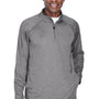 Devon & Jones Mens Compass Stretch Tech Moisture Wicking 1/4 Zip Sweatshirt w/ Pockets - Heather Dark Grey