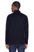Devon & Jones DG440 Mens Compass Stretch Tech Moisture Wicking 1/4 Zip Sweatshirt w/ Pockets Navy Blue Model Back
