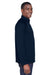 Devon & Jones DG440 Mens Compass Stretch Tech Moisture Wicking 1/4 Zip Sweatshirt w/ Pockets Navy Blue Model Side