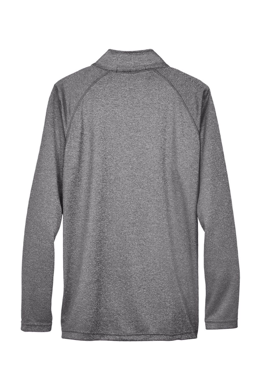 Devon & Jones DG440 Mens Compass Stretch Tech Moisture Wicking 1/4 Zip Sweatshirt w/ Pockets Heather Dark Grey Flat Back