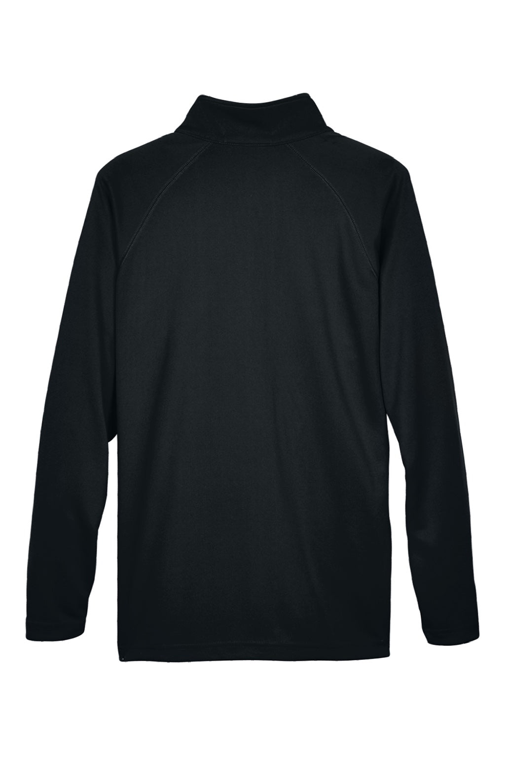 Devon & Jones DG440 Mens Compass Stretch Tech Moisture Wicking 1/4 Zip Sweatshirt w/ Pockets Black Flat Back