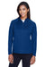 Devon & Jones DG440W Womens Compass Stretch Tech Moisture Wicking 1/4 Zip Sweatshirt w/ Pockets True Royal Blue Model Front