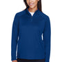 Devon & Jones Womens Compass Stretch Tech Moisture Wicking 1/4 Zip Sweatshirt w/ Pockets - True Royal Blue - Closeout