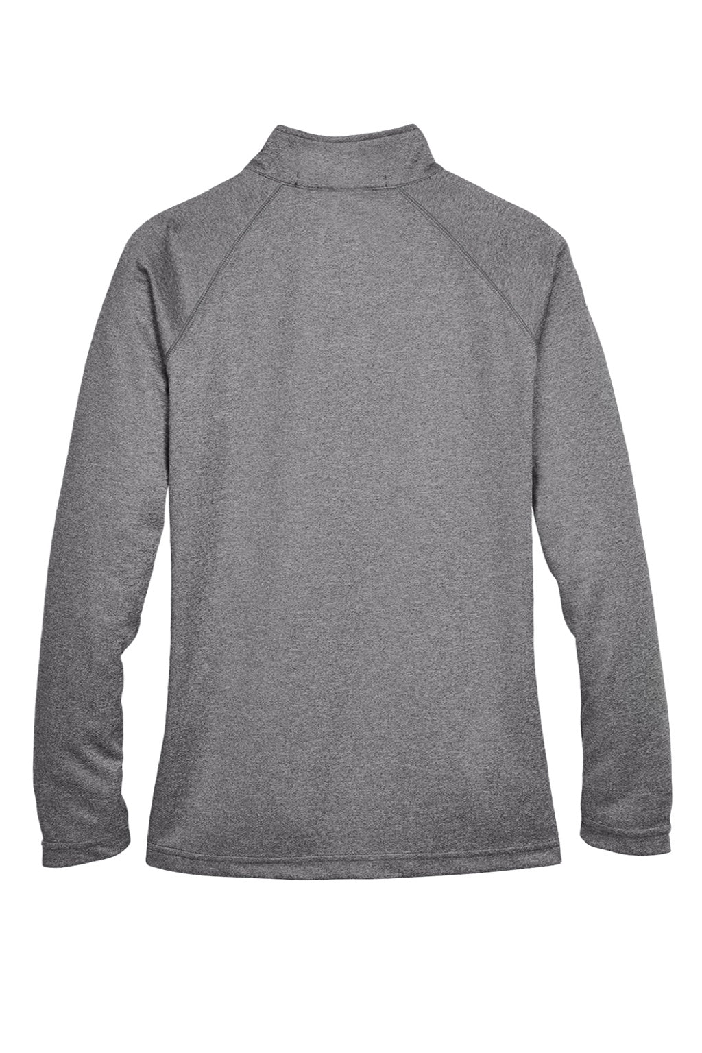 Devon & Jones DG440W Womens Compass Stretch Tech Moisture Wicking 1/4 Zip Sweatshirt w/ Pockets Heather Dark Grey Flat Back