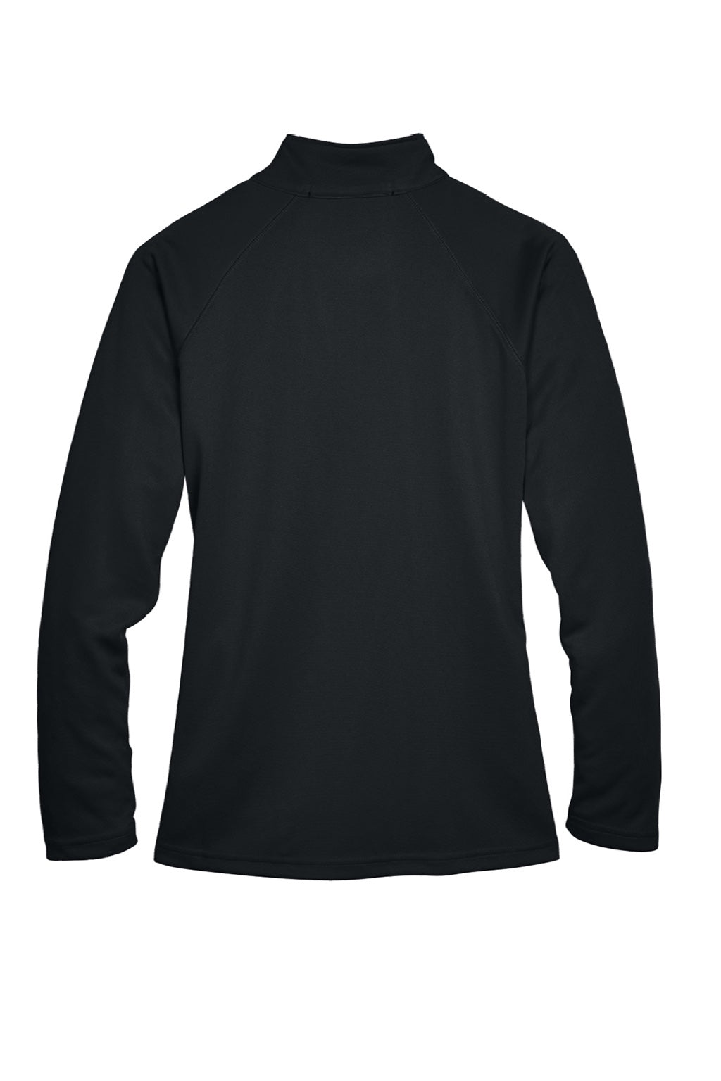 Devon & Jones DG440W Womens Compass Stretch Tech Moisture Wicking 1/4 Zip Sweatshirt w/ Pockets Black Flat Back