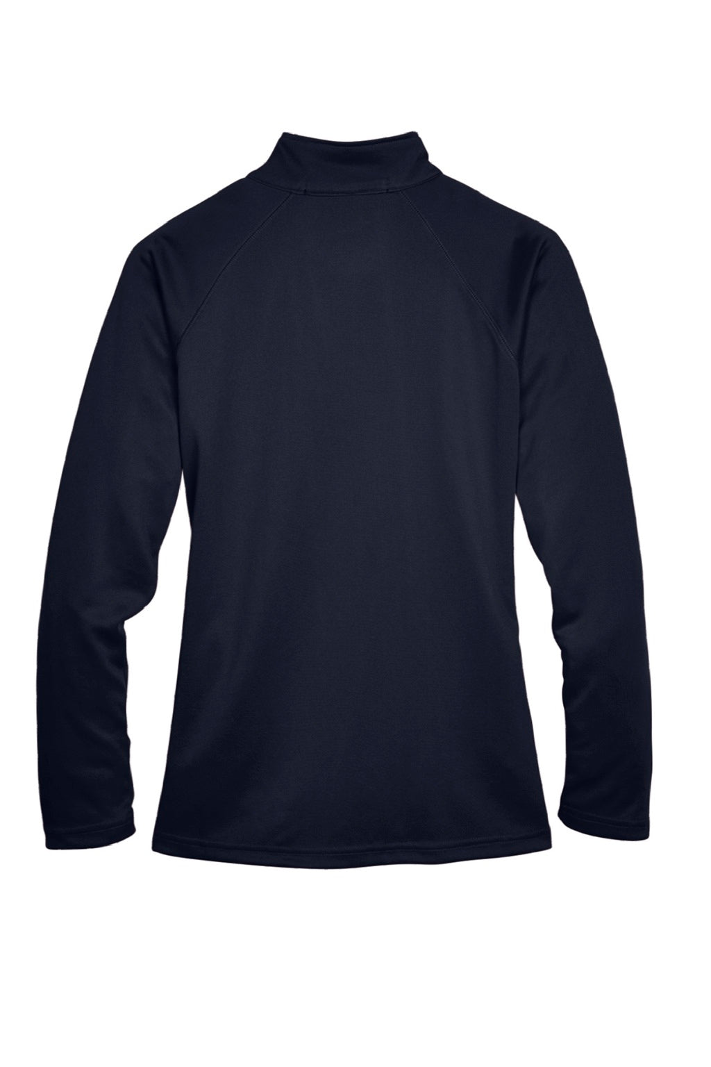 Devon & Jones DG440W Womens Compass Stretch Tech Moisture Wicking 1/4 Zip Sweatshirt w/ Pockets Navy Blue Flat Back