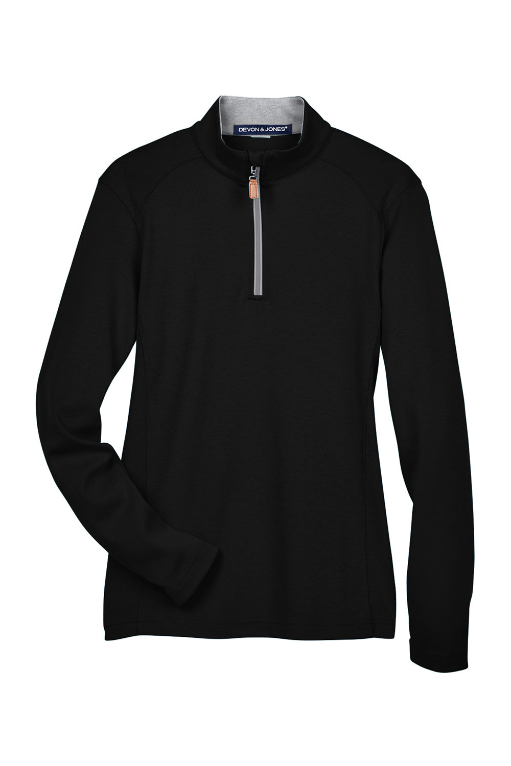 Devon & Jones DG479W Womens DryTec20 Performance Moisture Wicking 1/4 Zip Sweatshirt Black Flat Front
