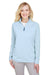 Devon & Jones DG480W Womens CrownLux Clubhouse Performance Moisture Wicking 1/4 Zip Sweatshirt Ocean Blue Model Front