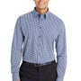 Devon & Jones Mens CrownLux Performance Moisture Wicking Long Sleeve Button Down Shirt - Navy Blue