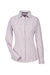 Devon & Jones DG540W Womens CrownLux Performance Moisture Wicking Long Sleeve Button Down Shirt Burgundy/White Flat Front