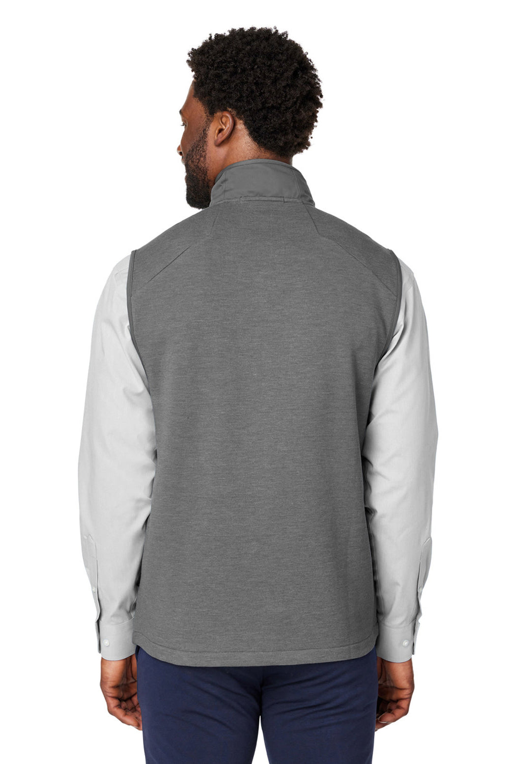 Devon & Jones DG706 Mens New Classics Charleston Hybrid Full Zip Vest Graphite Grey Melange Model Back