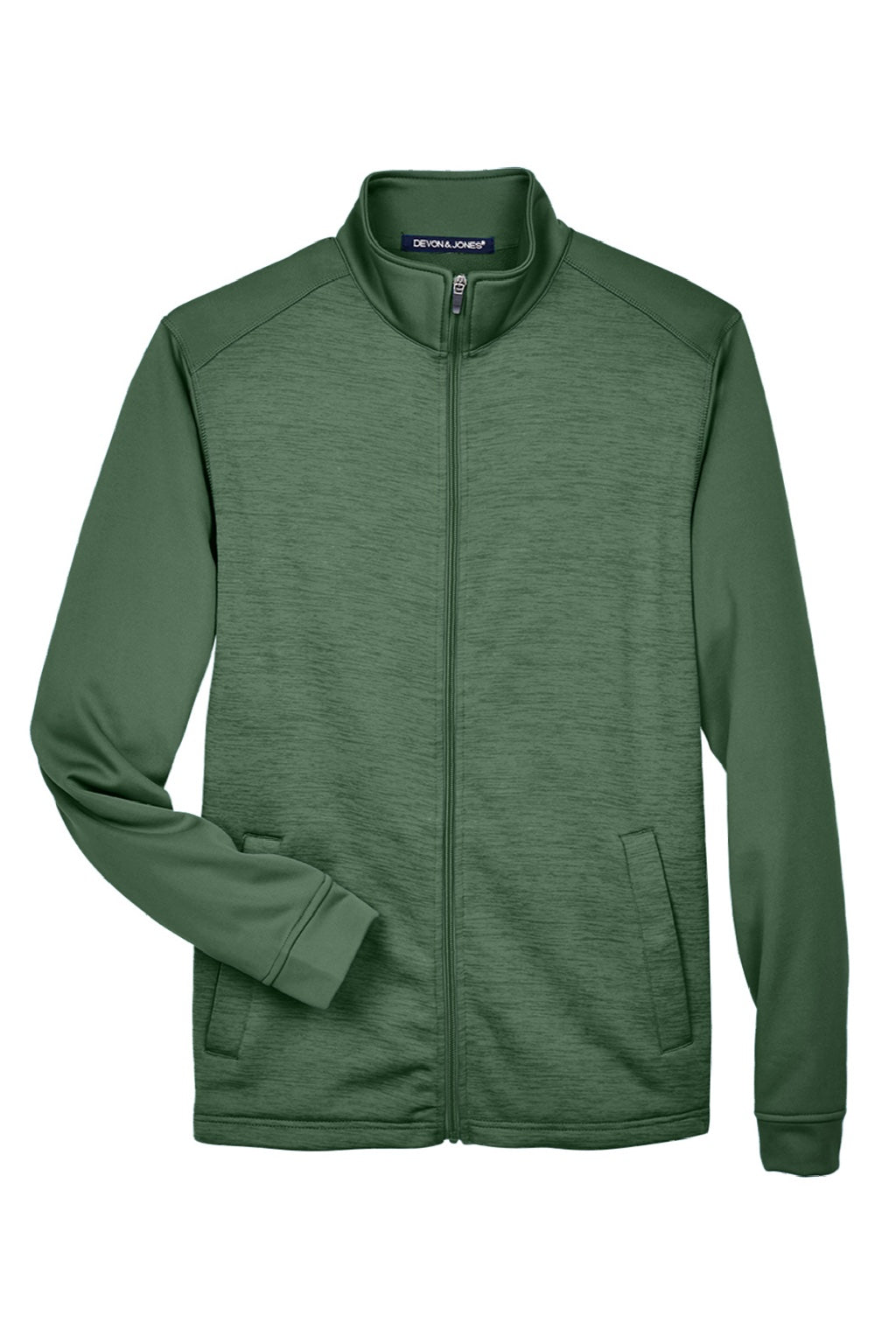Devon & Jones DG796 Mens Newbury Fleece Full Zip Sweatshirt w/ Pockets Forest Green Flat Front