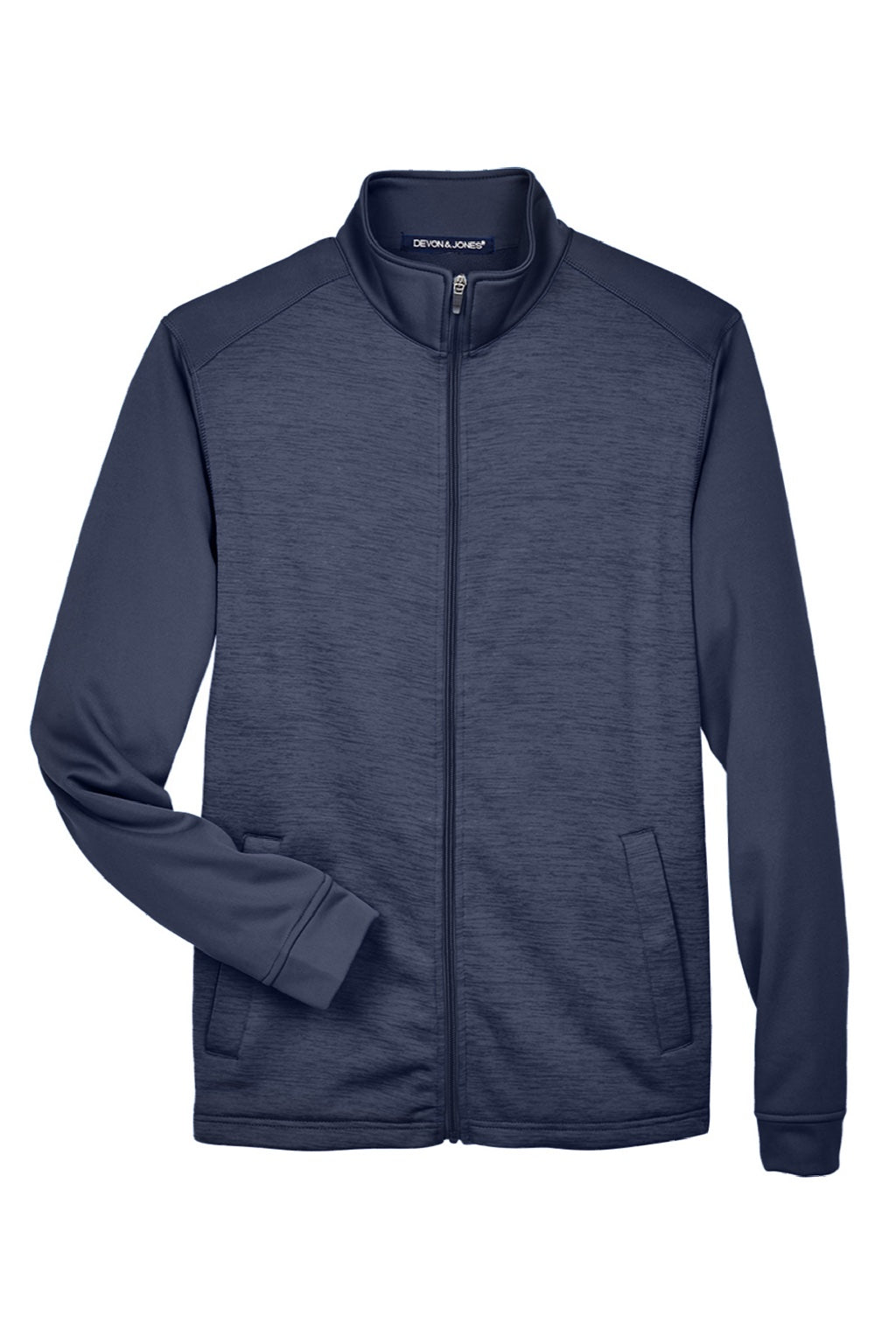 Devon & Jones DG796 Mens Newbury Fleece Full Zip Sweatshirt w/ Pockets Navy Blue Flat Front